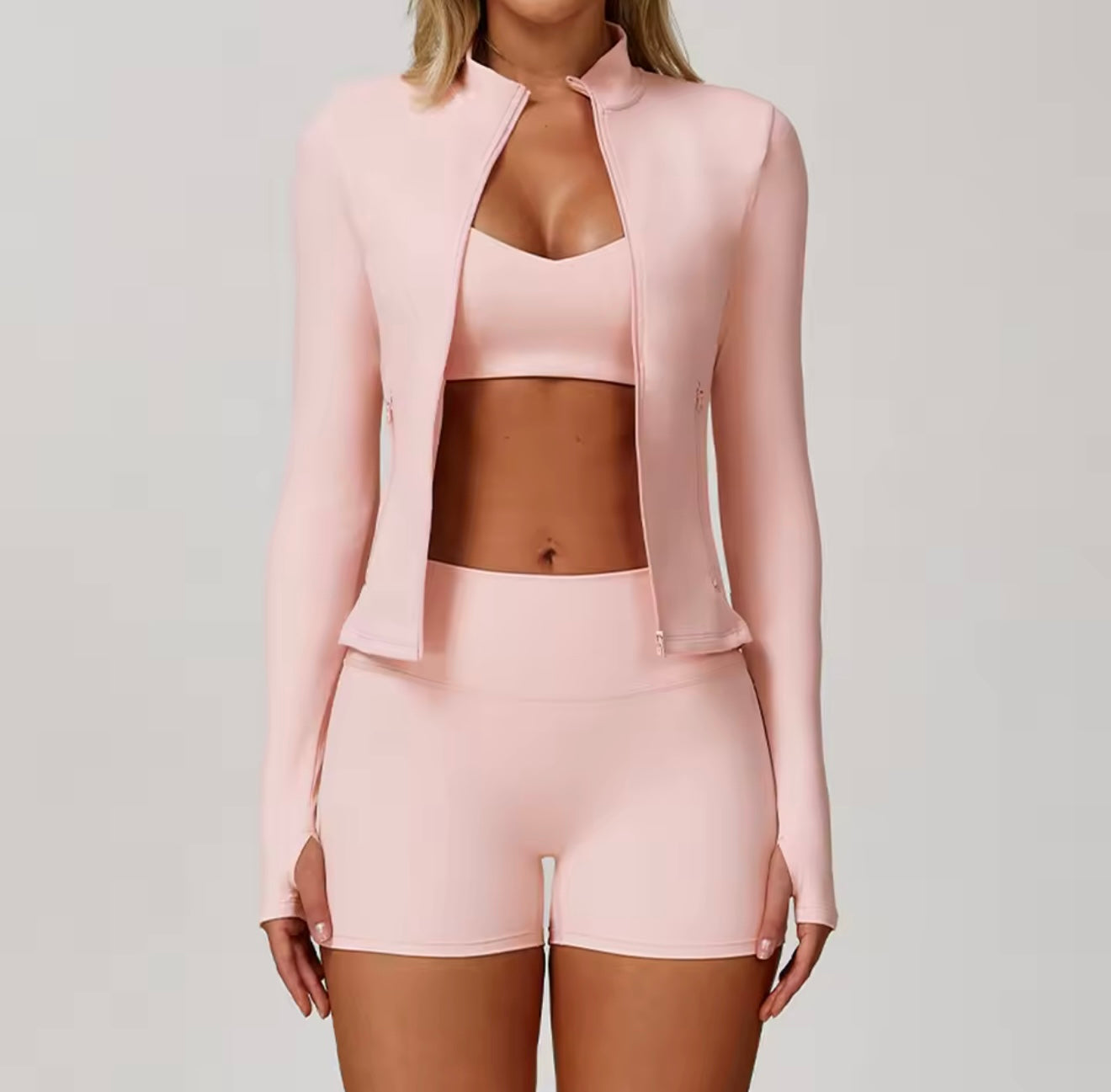 3PCS Sports Set Sweatshirt, Top, Pants, for going to the gym, running, yoga, or everyday comfort