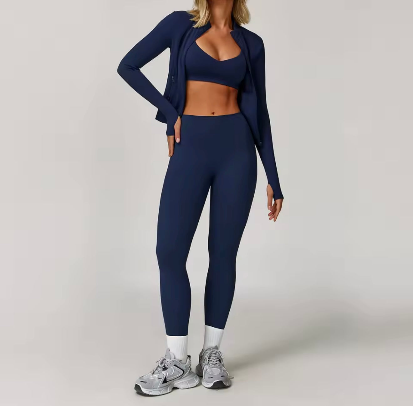 3PCS Sports Set Sweatshirt, Top, Pants, for going to the gym, running, yoga, or everyday comfort